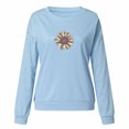 thumbnail image 3 of Gibobby Sudaderas para Mujer Sudadera de manga larga con estampado gráfico de letras y cuello redondo para mujer(Azul celeste,XG), 3 of 4