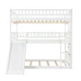 thumbnail image 6 of Full-Over-Full-Over-Full Triple Bed with Built-in Ladder and Slide , Triple Bunk Bed with Guardrails, White, 6 of 8