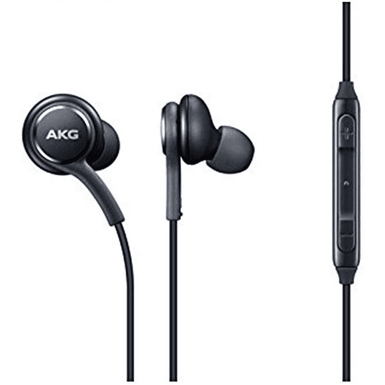 OEM InEar Earbuds Stereo Headphones for Samsung Galaxy J8 Plus Cable Designed by AKG with Microphone and Volume Buttons Black