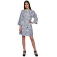 thumbnail image 1 of Moomaya Short Robe For Women Plus Size Printed Cotton Robe Lightweight Nightwear, 1 of 5
