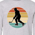 thumbnail image 4 of Inktastic Hockey Player Retro Sunset Long Sleeve Youth T-Shirt, 4 of 5