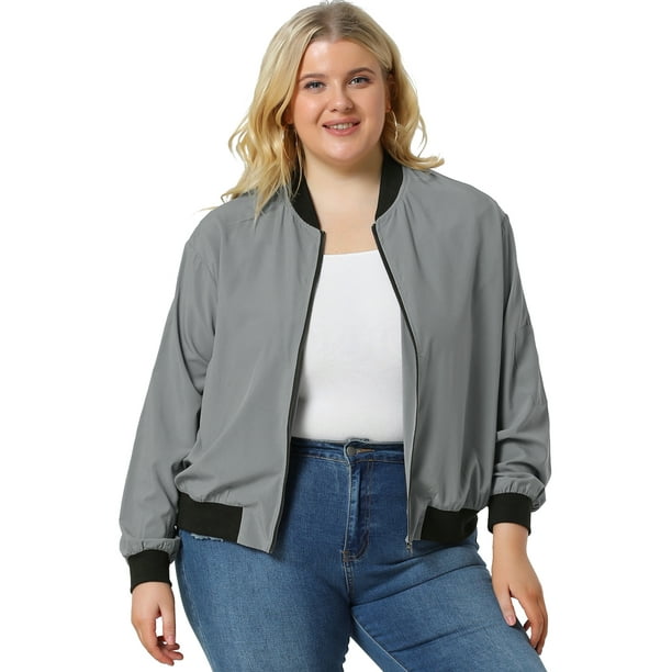 Gray bomber jacket womens deals