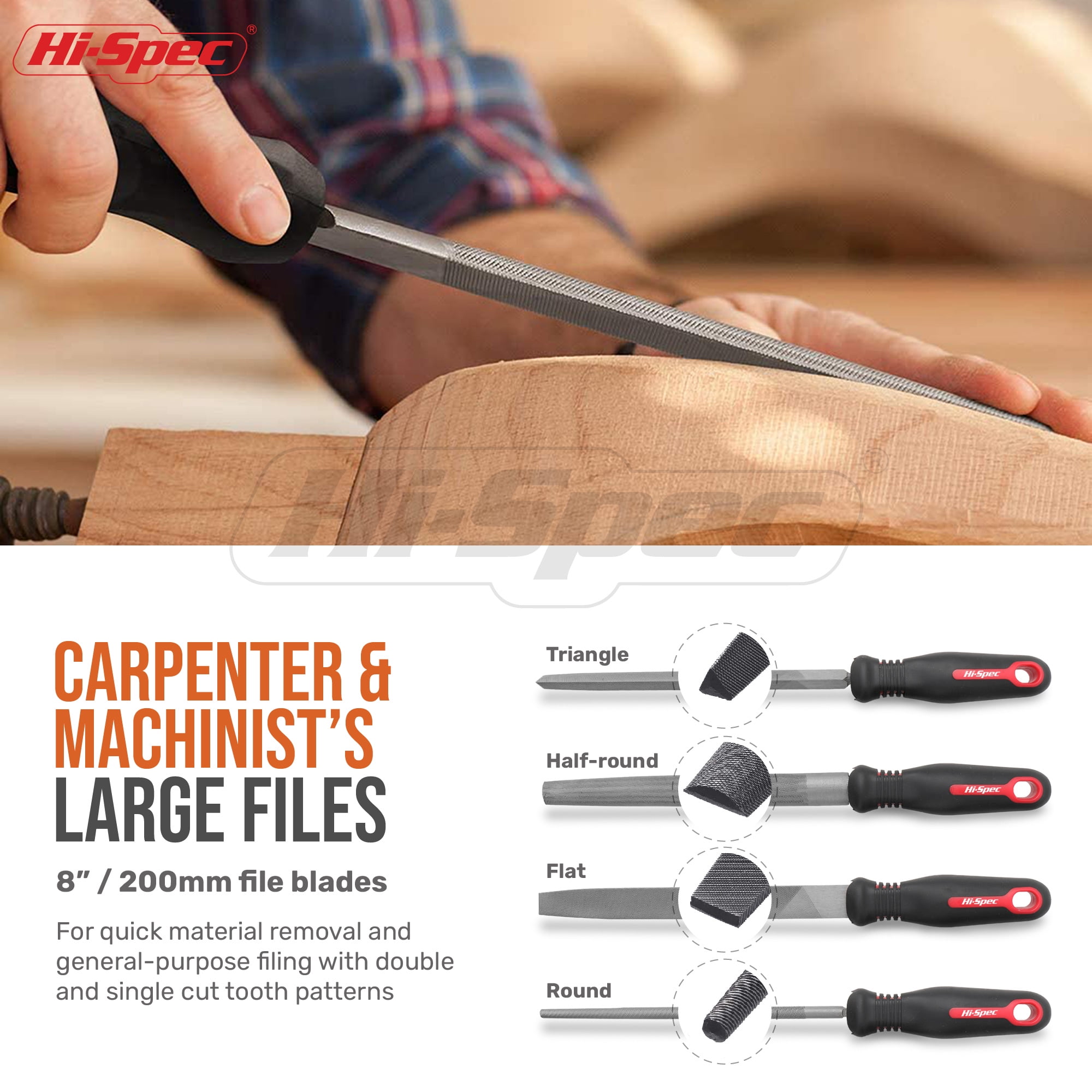 Hi-Spec 17-Piece Precision Needle File Tool Set, Half-Round, Flat, Round & Triangle for Metal, Wood Crafting