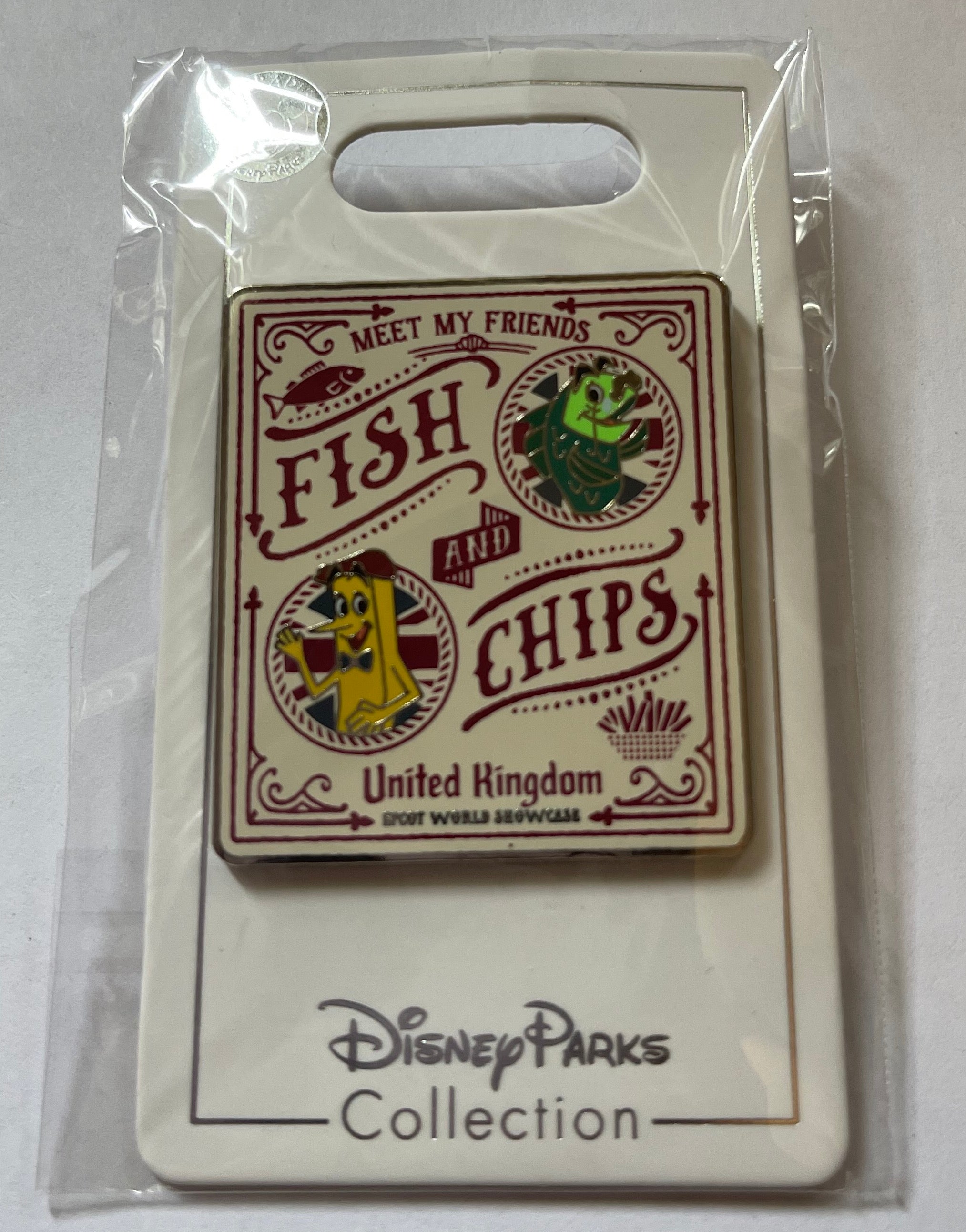 Disney Parks Epcot World Showcase United Kingdom Fish and Chips Pin New