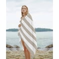 thumbnail image 2 of Beige Stripes Beach Towels Oversized Super Absorbent, Simple Beige White Texture Lightweight Bath Towel Quick Dry Sets For Bathroom/Pool/Rv Camping/Beach Play/Gym Room/Picnic 31"x62", 2 of 8
