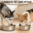 thumbnail image 6 of 2 Pack Stainless Steel Dog Bowls , Silicone Base Anti-Slip, Rust Resistant, Extra Thick Metal Pet Bowls for&nbsp; Large Dogs, 84oz, 6 of 7