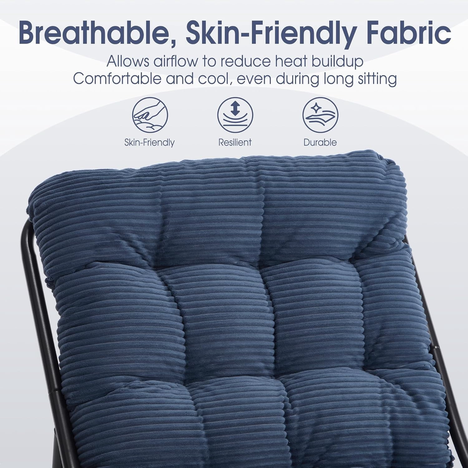 MOONMISS Lounge Chair with Ottoman ,Accent Chair with Plush Cushion and Footstool for Living Room,Navy Blue