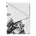 thumbnail image 2 of Astrology Soft Flannel Fleece Throw Blanket, Black and White Heraldry Zodiac Scorpio Image Graphic with Claws Stars Design, Cozy Plush for Indoor and Outdoor Use, 50" x 70", Black White, by Ambesonne, 2 of 5