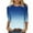 Blue, variant on IROINNID Polyester Long Sleeve T Shirt for Women Comfy Round Neck Gradient Print Sleeve Tops Blouse Shirt,Blue