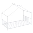 thumbnail image 6 of SESSLIFE Twin House Bed Frame White, Twin Floor Bed with Roof Frame, Montessori Style Metal Platform Bed with 18 Slats, No Box Spring Needed, 350 lb Support, 6 of 8