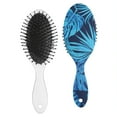 thumbnail image 2 of Tropical Botanical Hair Brush, Palm Leaf Detangler Paddle Comb with Leafy Design, Soft Bristles for All Hair Types, Travel & Gift Ready Hairbrush, 2 of 7