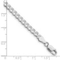 thumbnail image 2 of 925 Sterling Silver Rhodium Plated 4.5mm Flat Curb Chain Bracelet 9 Inch Link Bracelet for Women and Men, 2 of 2