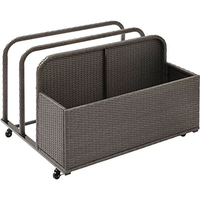 Crosley Furniture Palm Harbor Outdoor Wicker Rolling Pool Float Caddy - Grey