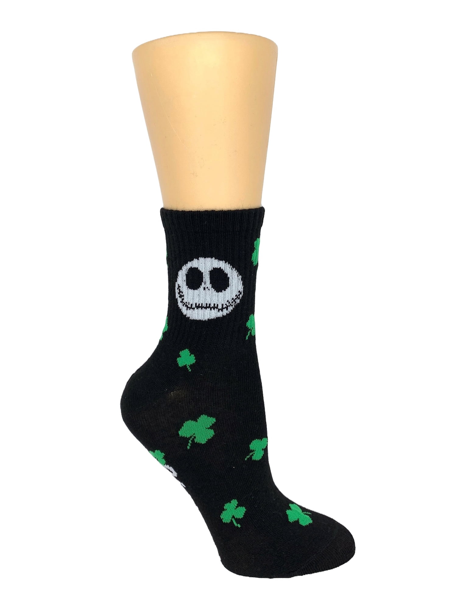 Nightmare Before Christmas Women's St. Patrick's Day Mid Crew Socks, 2-Pack, Shoe Size 4-10