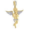 thumbnail image 2 of 10K Yellow Gold Diamond Praying Hands 3D Angel Pendant 2.15" Pave Charm 1/2 CT., 2 of 5