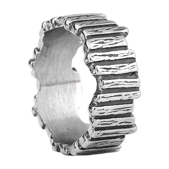 HIJONES Women Men's Vintage Rings Stainless Steel Comfort Fit Band Jewelry Silver Size 12