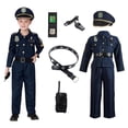 thumbnail image 2 of Glisme Boys Two Piece Set Size 6-7 Years Officer Dress Up Party Pretend Play Outfit For Stage Performance Navy Boy Leisure Suit, 2 of 4