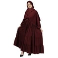 thumbnail image 5 of Bimba Muslim Dress With Hijab For Women's Solid FlaredSleeve Islamic Abaya Prayer Dress, 5 of 7
