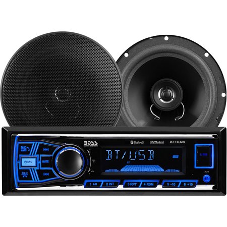 BOSS Audio Systems 638BCK Bluetooth DM Receiver Bundle Car Stereo Pack, Black