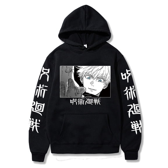 YOUSHENGER Anime Hoodie Fashion Print Satoru Pullover Hooded Tops Casual Gojo Harajuku Sweatshirts Men Women
