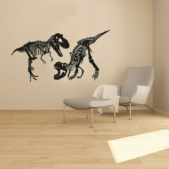 TRex Friends Dinosaur Skeleton TRex Skeleton Dinosaurs Silhouette Design Vinyl Design Wall Sticker Art Decal Boy Girl Kid Room Bedroom Nursery Kinder Home Decor Stickers Decoration Size (22x30 inch)