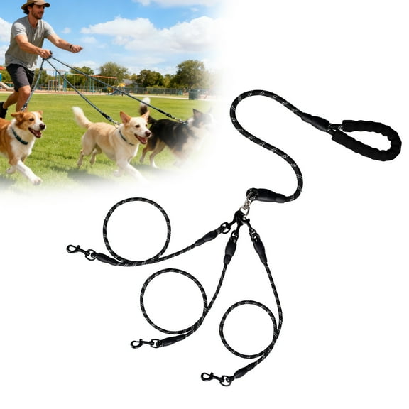 3 Dog Leash No Tangle,2 Dog Leash No Tangle,Multi Dog Leash,Reflective Dog Leash Free Multi Pet Walking Ropewith Detachable