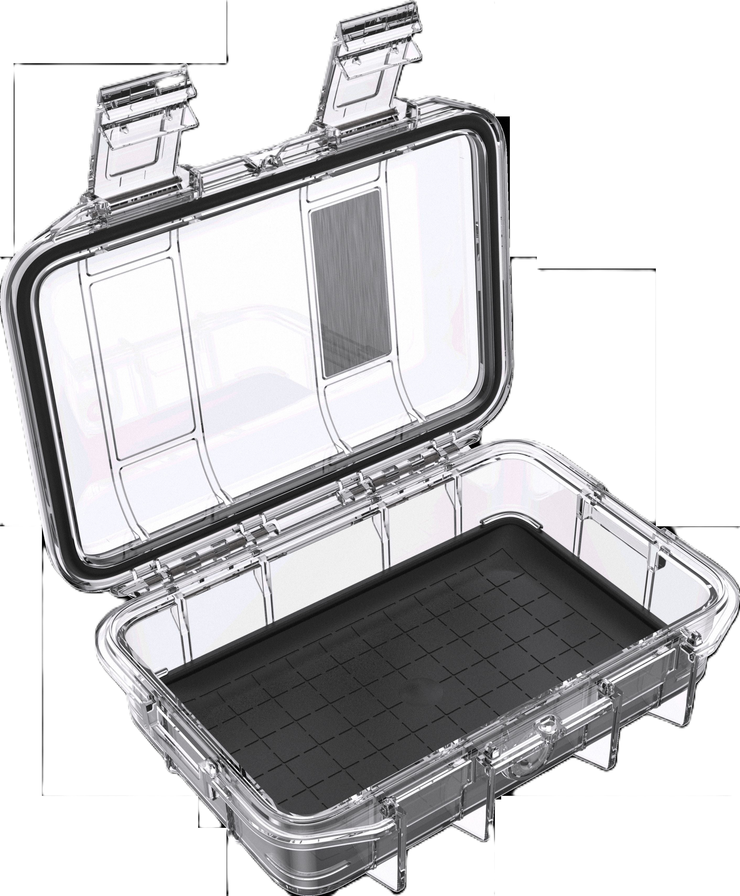 Pelican Micro Storage Case M40 Black Clear Lid with Liner, IP67 rated protection Submergible, Waterproof, Crushproof, Dustproof