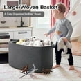 thumbnail image 2 of PrimeCook Shop Storage Basket, Rectangle Dirty Clothes Baskets for Laundry, Woven Basket for Living Room, Extra Large Cotton Rope Baskets for Toys, Blankets, 23.6" x 15.7" x 13.8", Dark Gray, 2 of 14