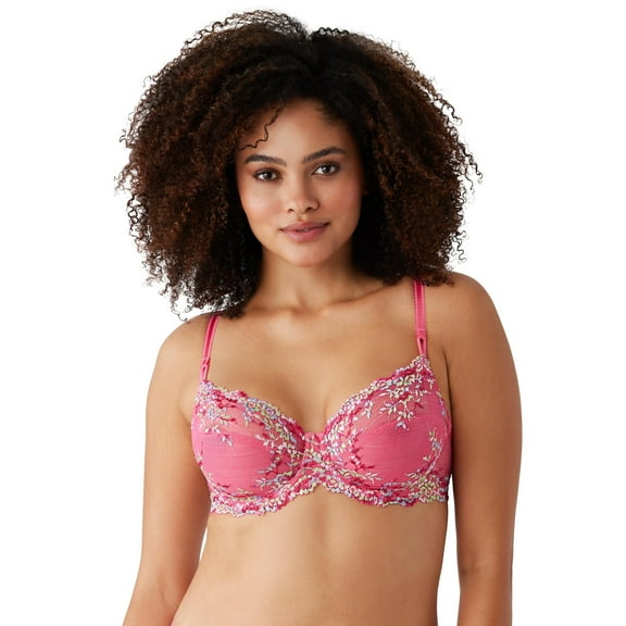 Wacoal Women's Embrace Lace Underwire Bra, Hot Pink/Multi, 40DD