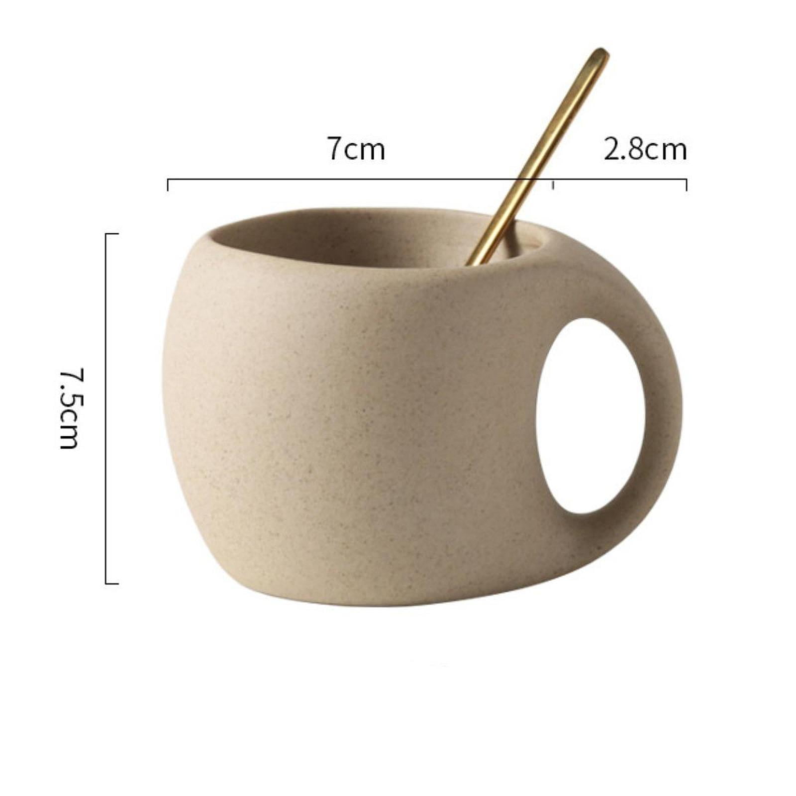 kowaku Ceramic Coffee Mug Coffee Cup Wide Mouth with Handle Unique 250ml Beverage Drink Cup Espresso Cup for Cafe Kitchen Restaurant with Saucer