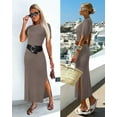 thumbnail image 4 of Arach&Cloz Women's Wool Blend Lightweight Summer Casual T Shirts Maxi Dress 2025, 4 of 6
