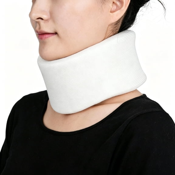 XIRQI Cervical Collar,Firm Foam Collar,Neck Support for Strains & Sprains,Universal Size,White,1 Count for Pain Relief Post Injury Recovery Medical Brace