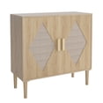 thumbnail image 2 of Sideboard Buffet Cabinet, Rattan Doors Storage Cabinet with Adjustable Shelves, Modern Buffets & Sideboards for Kitchen, Dining Room, 2 of 14