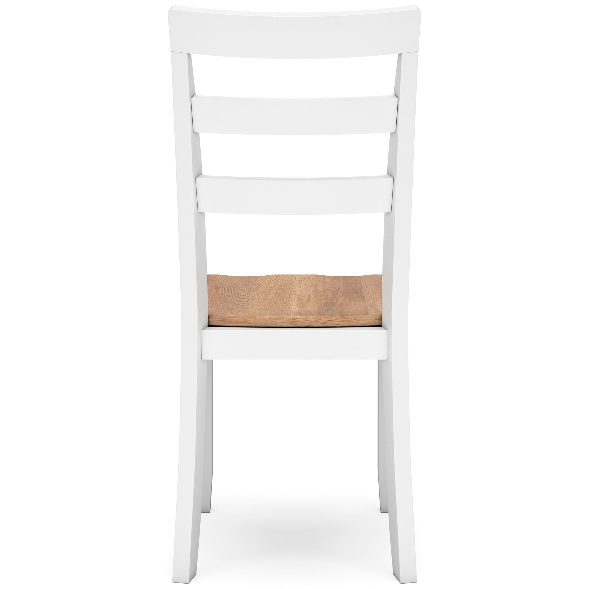 Signature Design by Ashley Gesthaven Dining Side Chair Set (2), White/Natural, Farmhouse Wood Chairs with Ladderback Design