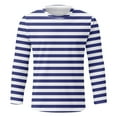 thumbnail image 5 of T Shirts for Man Long Sleeve Fall Warm Color Block Striped Tops 2025 Casual Classic Crew Neck Slim Stretchy Comfortable Mens T-Shirts Navy XXXL, 5 of 5