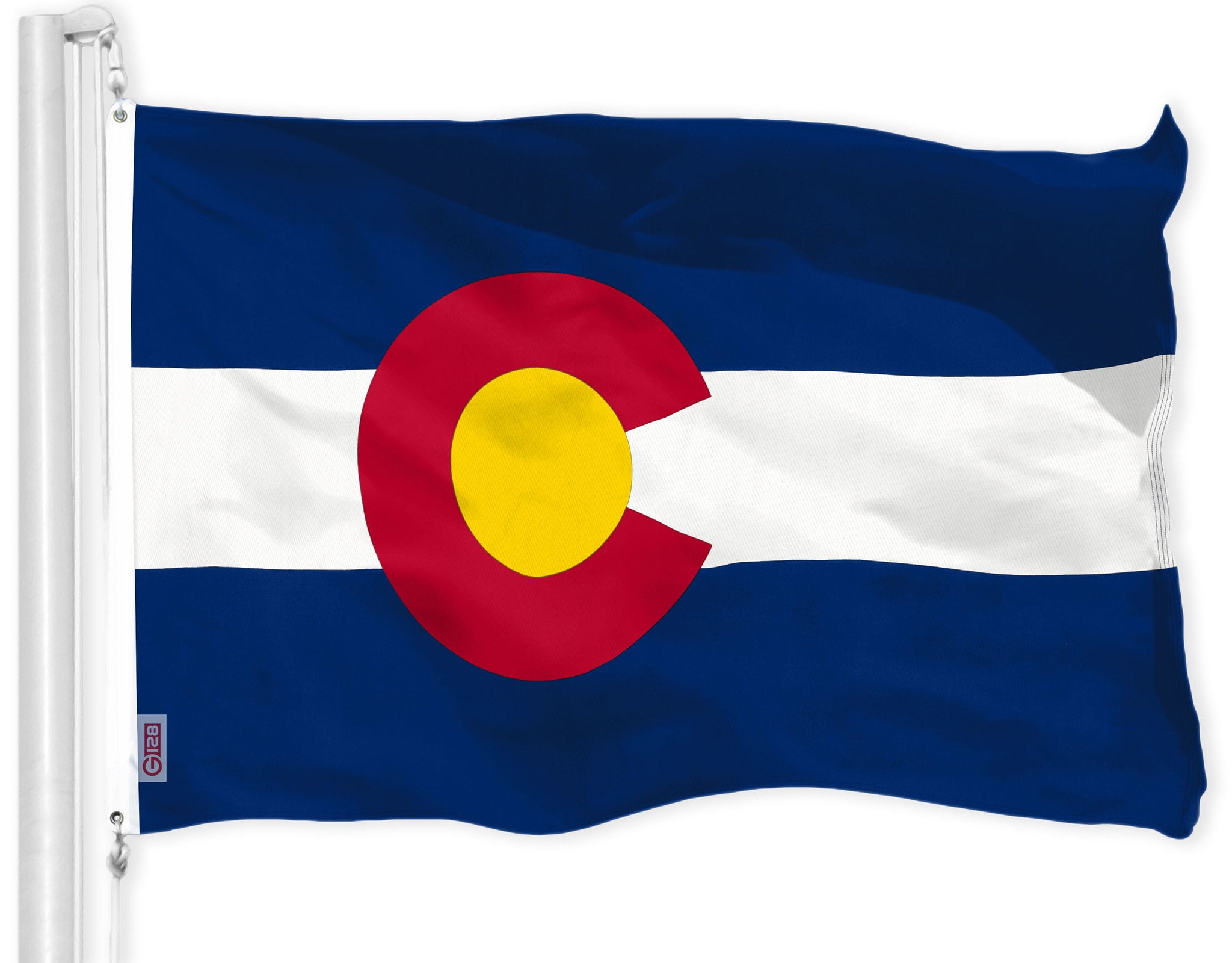G128 Combo Pack: USA American Flag 3x5 Ft 150D Printed Stars & Colorado State Flag 3x5 Ft 150D Printed