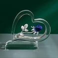 thumbnail image 2 of Crystal Rose Flower Figurine Creative Flower with Emotional Support Suitable for Home Office Desk 26-27s, 2 of 2