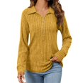 thumbnail image 1 of yoeyez Tunique en Tricot pour Femmes, Chandails à Manches Torsadées Patchwork, Col Ras du Cou Raglan, Chemises à Manches Longues, Hauts Mode Automne 2024, Jaune, TTG, 1 of 6