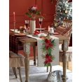 thumbnail image 3 of Christmas Poinsettia Flower Pine Cones Table Runner Cotton Linen Wedding Decor Table Runner Christmas Table Decor Tablecloth, 3 of 4
