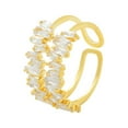 thumbnail image 1 of Sonducket Anillo de apertura para mujer, decoración de circón de cobre, anillos de moda, ajuste para novia, chicas, dama, joyería chapada, regalo de Ropa, zapatos y accesorios Miscelánea Sonducket AP015133-00, 1 of 6