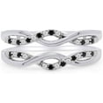 thumbnail image 2 of Gems Jewels 14K White Gold Plated 2.50 Ct Round Cut White Diamond & Black Diamond Enhancer Guard Wrap Ring 925 Sterling Silver For Women's -.8.5, 2 of 4