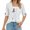 White, variant on Women Square Neck Two Piece Look T Shirt Loose Fit Summer Casual Top