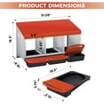 thumbnail image 3 of 3-Hole Orange Chicken Nesting Box – Heavy-Duty Weatherproof Galvanized Steel, Removable Tray, Perch Handle, Automatic Rollout Egg Collection, Poultry Coop, Backyard, Farm – Three Grids, 3 of 8