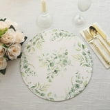 Efavormart 6 Pack White Green Disposable Serving Trays with Eucalyptus ...