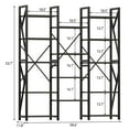thumbnail image 5 of Triple Wide 5 Tier Book Shelf, 70.8” Tall Bookcase with 14 Open Shelves, Large Industrial Bookshelves and Bookcases with Metal Frame for Home Office, Study Room, Living Room, 5 of 8