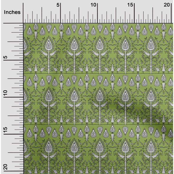oneOone Cotton Silk Green Fabric Block Diy Clothing Quilting Fabric Print Fabric By Yard 42 Inch Wide