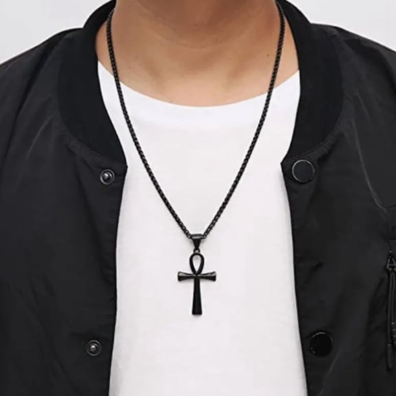 YYKihy 1pc Men's Stainless Steel Crosses Religious Pendant Necklace 22 2