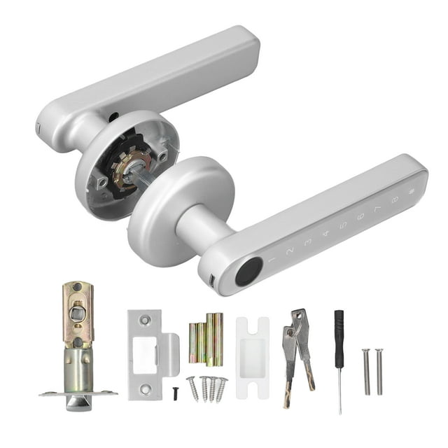 Smart Door Handle, Smart Door Lock Multi Level Administrator Settings Single Row For Apartments For Offices For Home Black,Silver