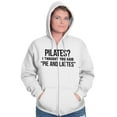 thumbnail image 5 of Pilates Thought You Said Pie Lattes Zip Hoodie Sweatshirt Women Brisco Brands S, 5 of 5
