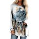 thumbnail image 2 of Puntoco, camisas informales de manga larga para mujer, jersey de cuello redondo con estampado de plumas, tops sueltos Puntoco Puntoco-1449, 2 of 5